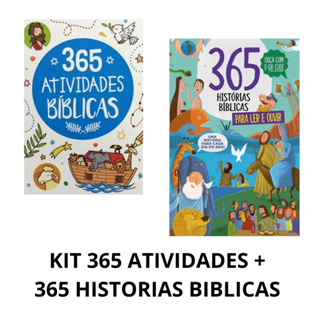 KIT 365 Atividades Biblicas + 365 Histórias Bíblicas para Ler e Ouvir com QR Code em Oferta na Shopee