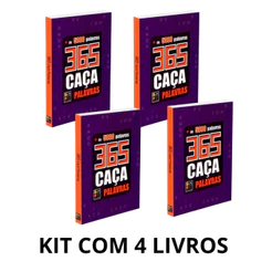 Kit com 4 Livros 365 Caca Palavras | Mais de 5000 Palavras | Roxo