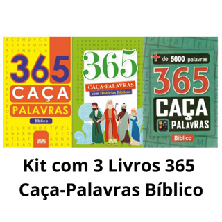 Kit com 3 Livros 365 Caça-Palavras Bíblico | Amarelo | Azul e Com Histórias Biblicas em Oferta na Shopee