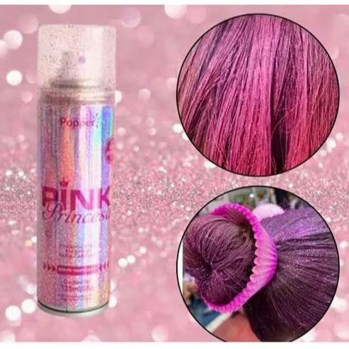 Spray Gliter Rosa Cabelo E Corpo Purpurina Removivel Facil Remoção///Tinta+glitter em Spray Para cabelo-Envio Imediato