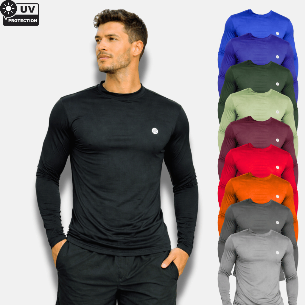Camisa Térmica Unissex com Proteção Solar UV 50+ Dry Fit Segunda Pele Original Manga Longa em Oferta na Shopee