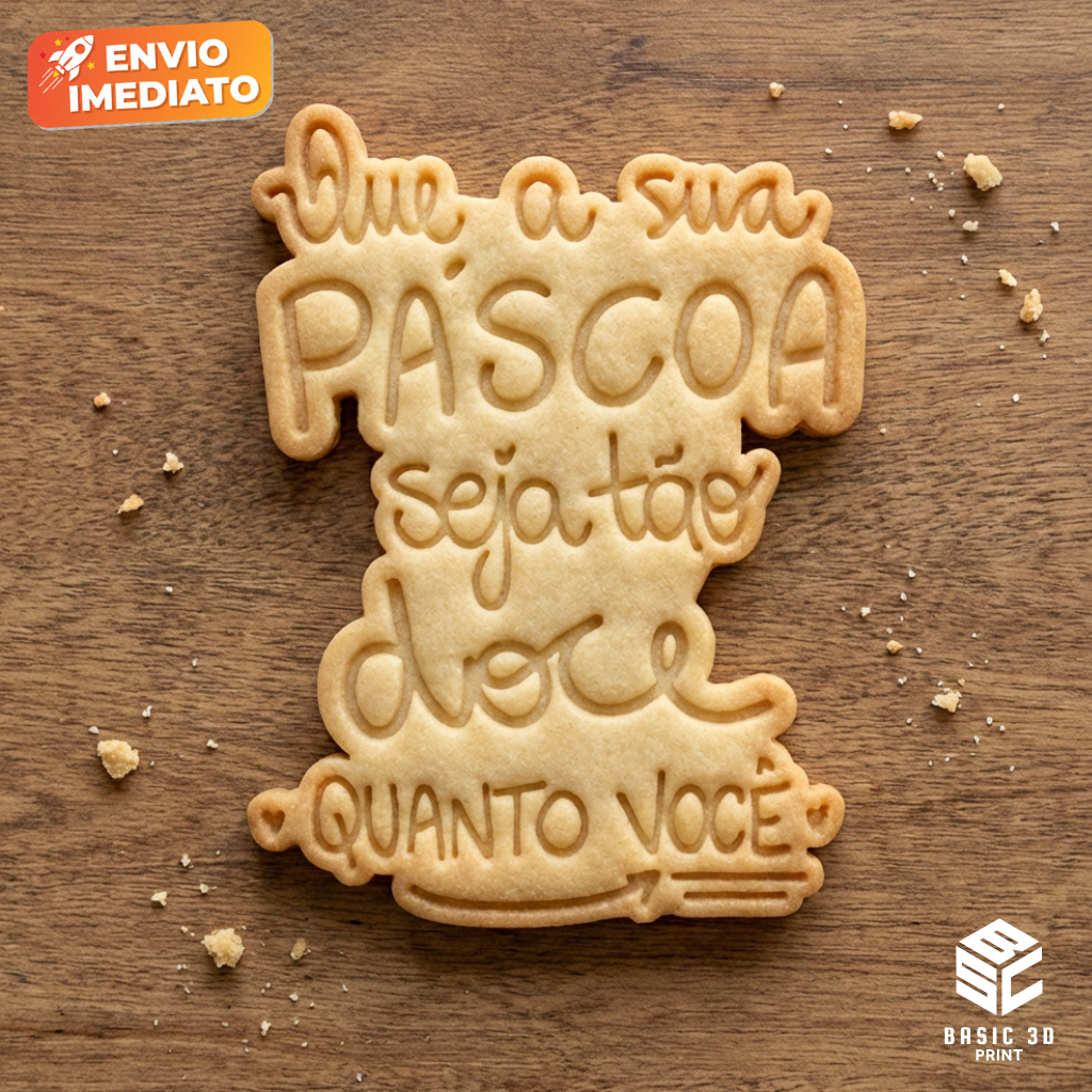 Cortador e marcador de biscoitos Que a sua Páscoa seja tão doce quanto você Confeiteira Artesanal