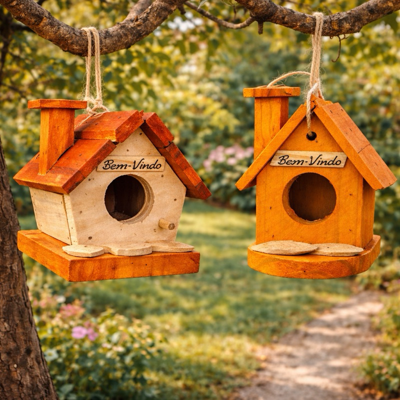 Casinhas de Passarinho Madeira Decoração Natureza Pássaro em Oferta na Shopee