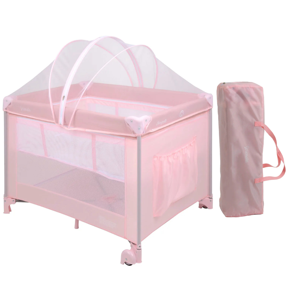 Berço Desmontável Portátil Serenata Pink Burigotto Até 15kg