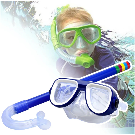 Kit Mergulho Snorkel Óculos de Natação Máscara Piscina Praia Banho Natação Mergulho Infantil