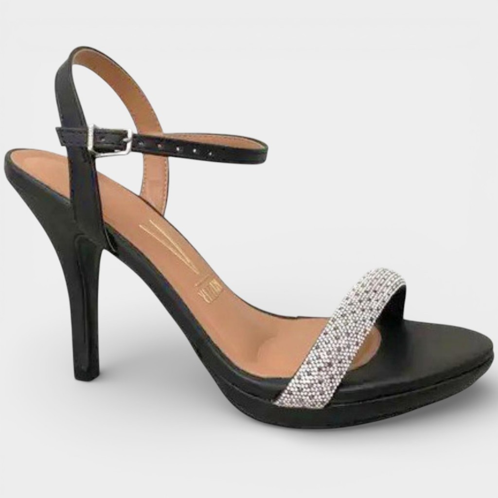 Sandália Vizzano Meia Pata Tira Strass - Preto em Oferta na Shopee