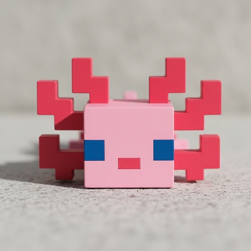 Kit Mini Brinquedo Lembrancinha Miniatura 3D Festa Infantil Aniversário Axolote Minecraft