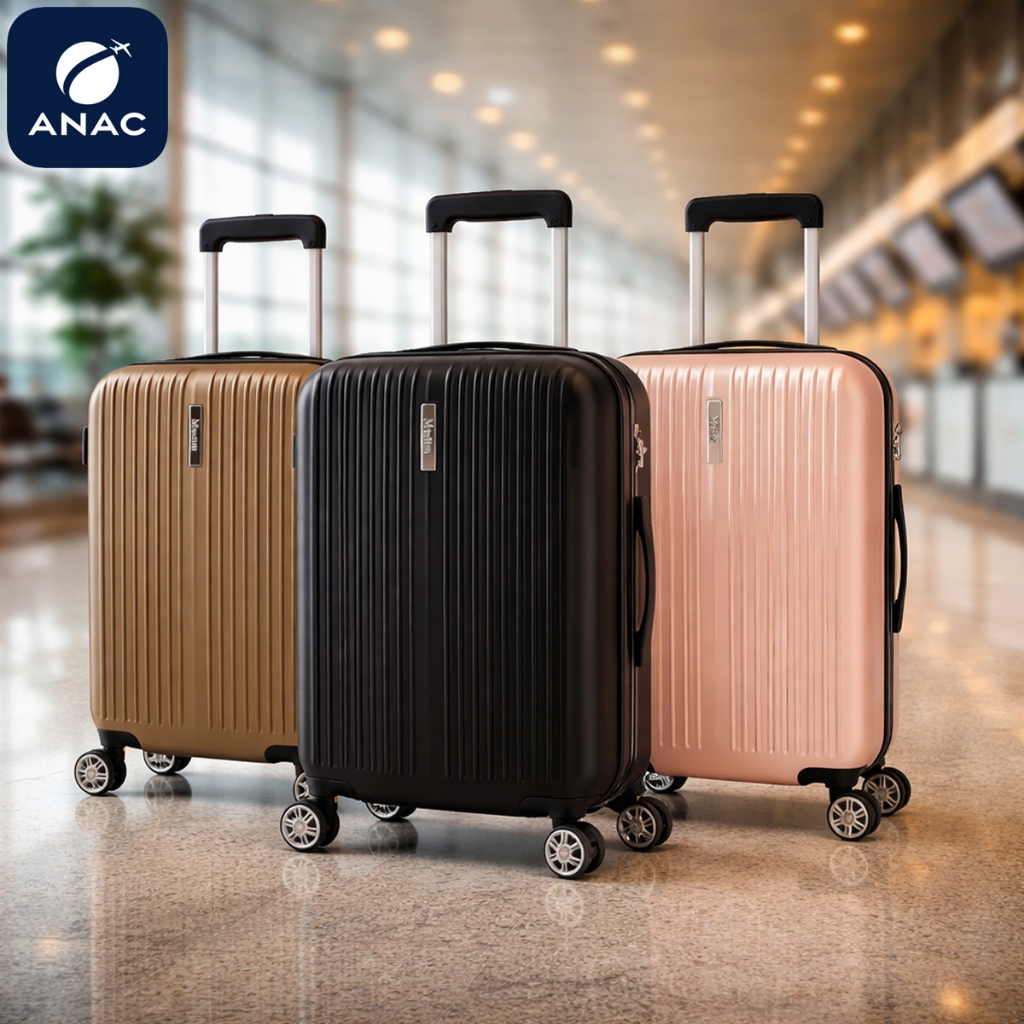 Mala de Viagem Rígida 10kg | Bordo pequena | ABS | Rodas 360° Removíveis | Cadeado embutido