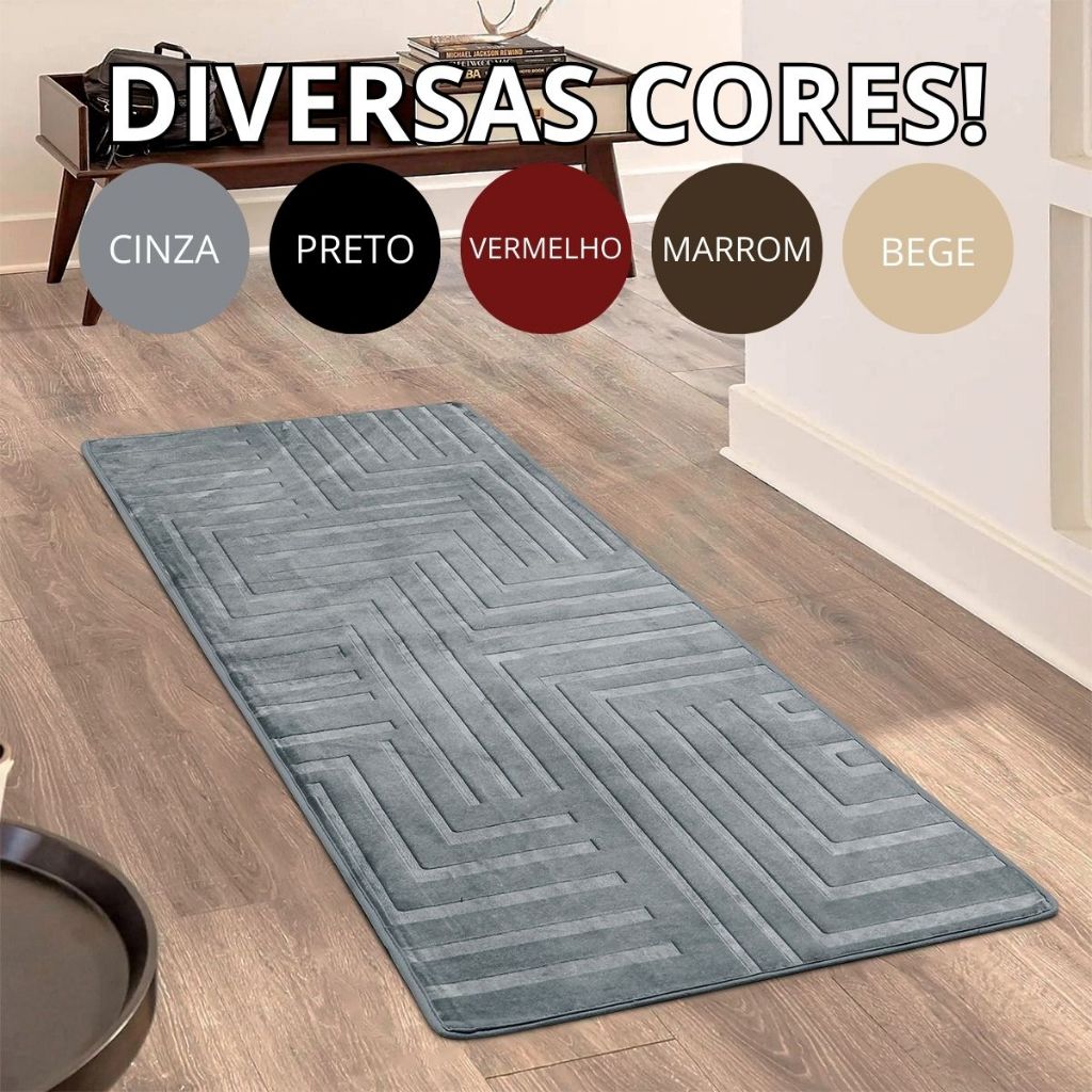 Tapete Passadeira Sala Quarto Cozinha Corredor Geométrica Grande Antiderrapante Itália Exclusivo