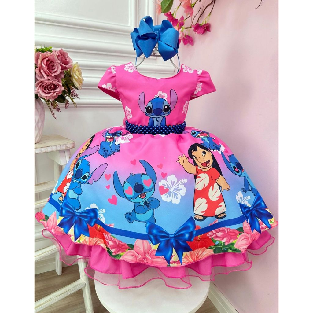 Vestido Infantil Lilo e Stitch em Oferta na Shopee