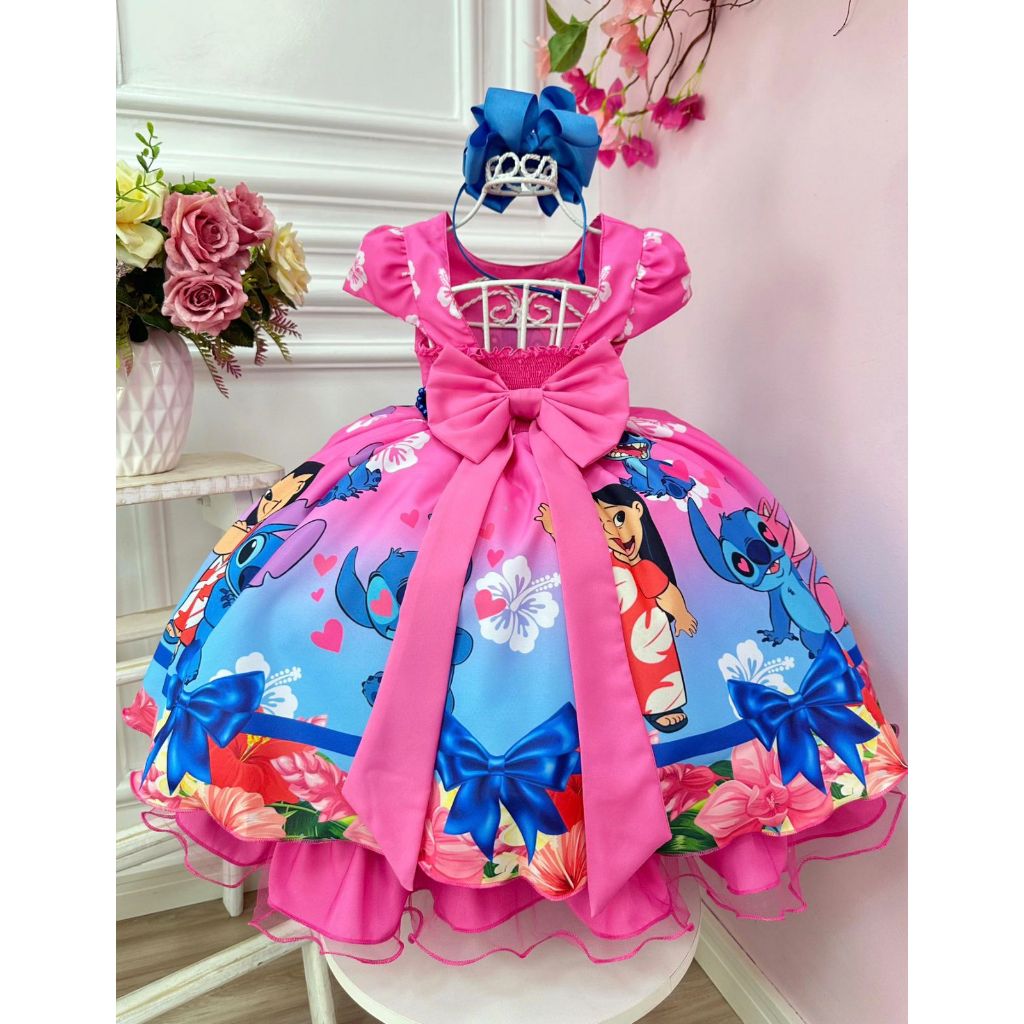 Vestido Infantil Lilo e Stitch