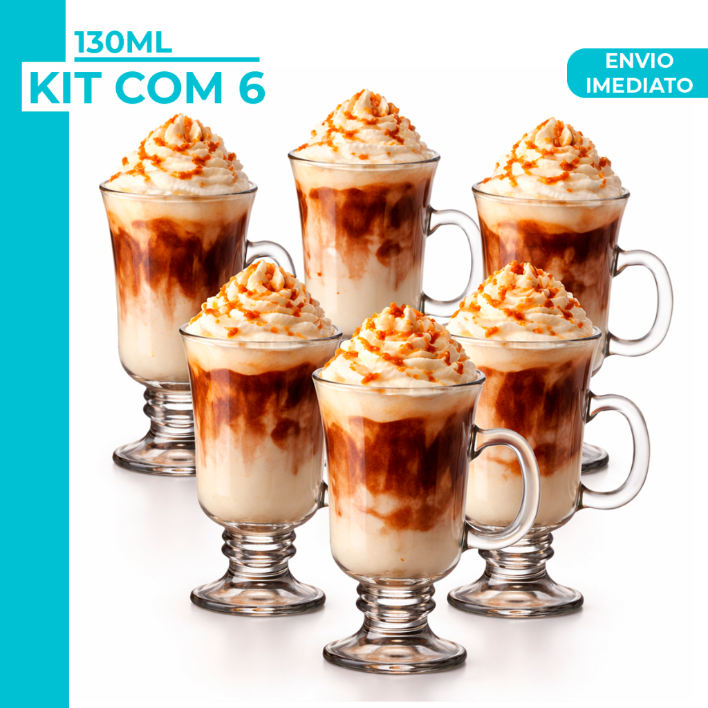 Jogo 3 ou 6 Peças Canecas Capuccino Nespresso Em Vidro Irish Coffee 130ml/230ml Chocolate  Café Nespres em Oferta na Shopee