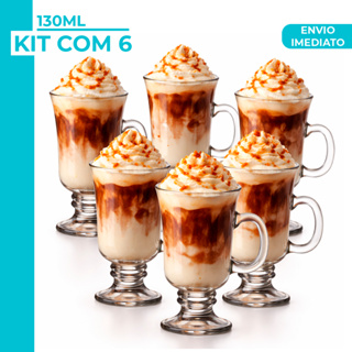 Jogo 3 ou 6 Peças Canecas Capuccino Nespresso Em Vidro Irish Coffee 130ml/230ml Chocolate  Café Nespres em Oferta na Shopee