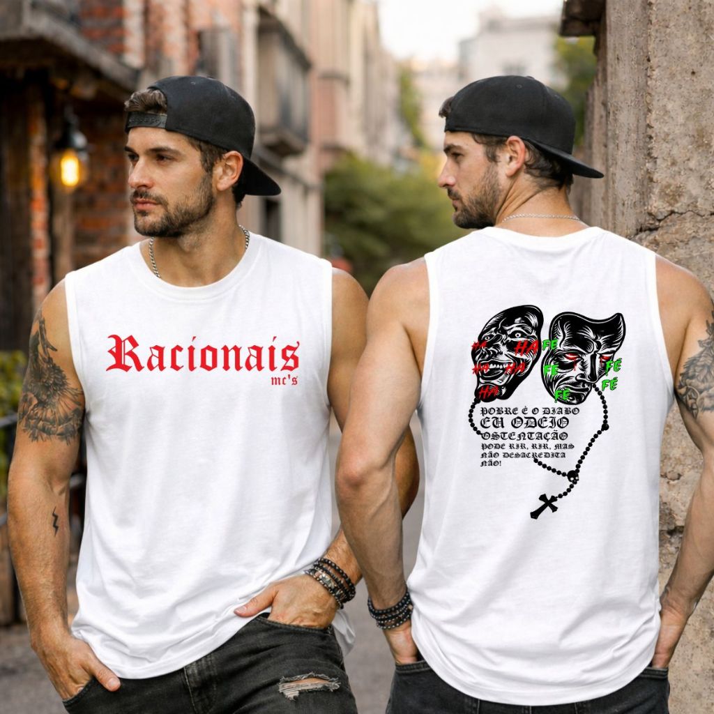 Camiseta Regata Machão Cavada Racionais Mc's Rap Masculino Academia
