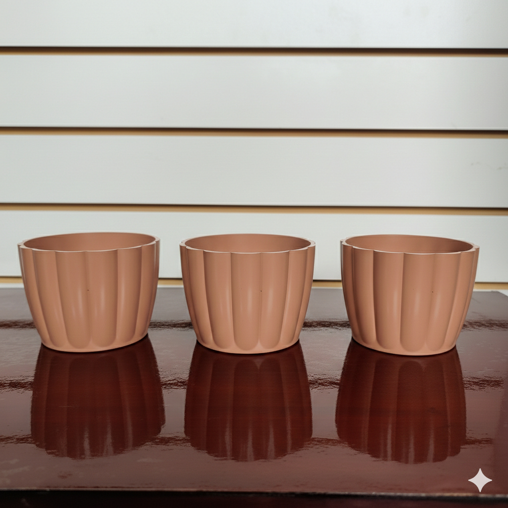 Kit 3 Vasos Para Plantas Estilo Cachepô Moranga Design Moderno Leve Resistente Durável Plástico
