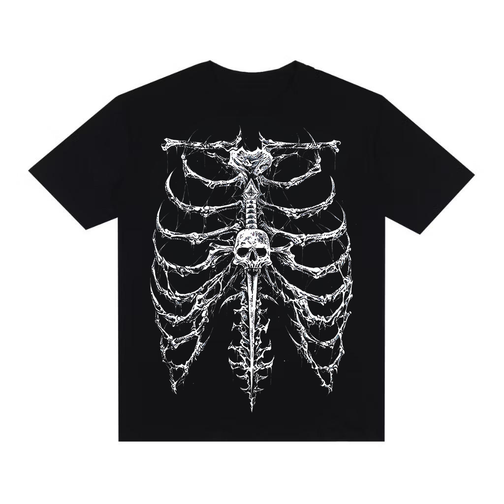 Camiseta Streetwear Camisa Over Oversized Estampada Costela Adaga Opium Carti Core Emo Gótica Gótico Y2K