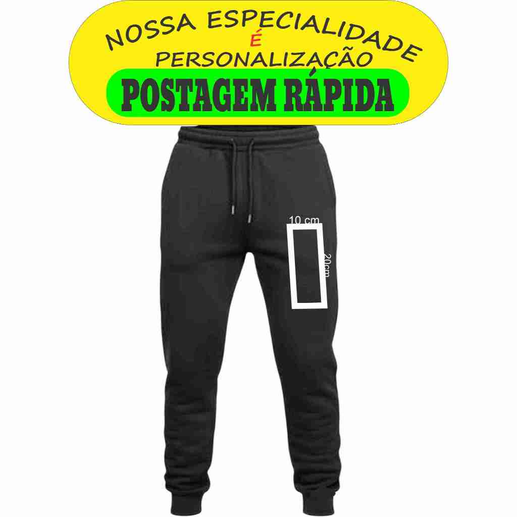 Calça de Moletom Estampa  Personalizada  Unissex Varias Cores