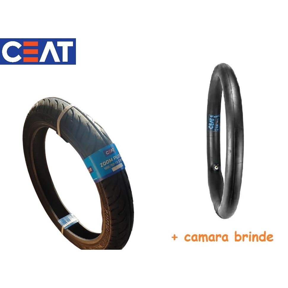 Pneu Dianteiro Ceat Zoom Plus 100/90-19 57P TT + camara brinde