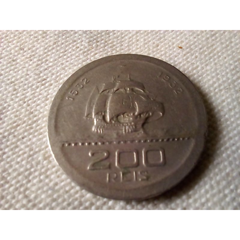Clássica Moeda 200 Réis 1932 IV Centenário Da Colonização Do Brasil