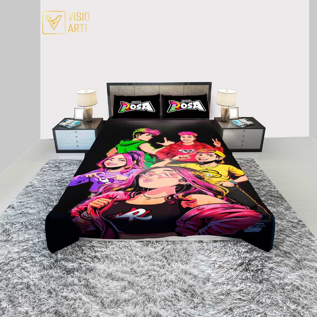 JOGO DE LENÇOL COBRE LEITO CASAL Os Rosas 3 PÇS em Oferta na Shopee