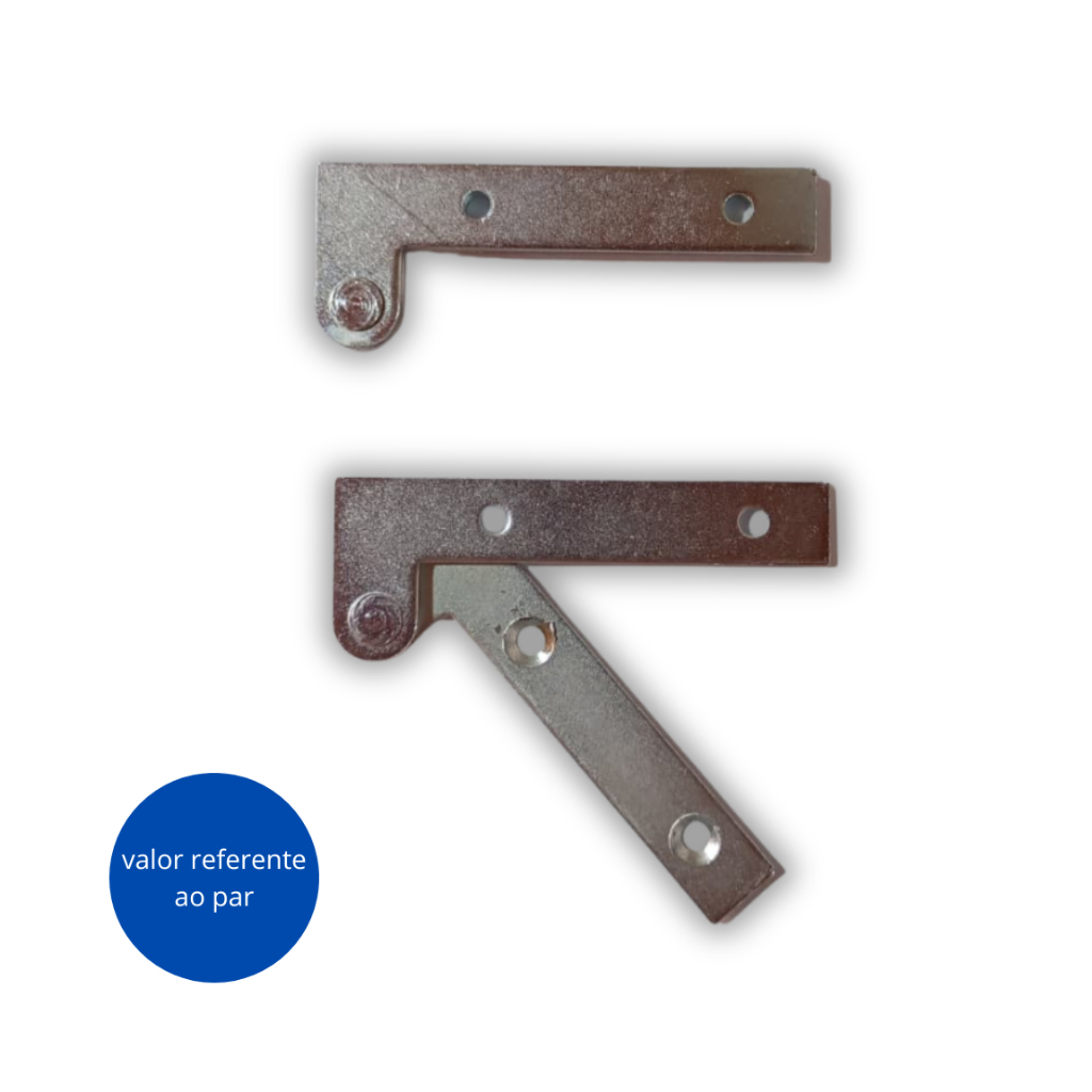 Dobradiça Pivot de Aço – Kit com 2 Unidades (1 Par)