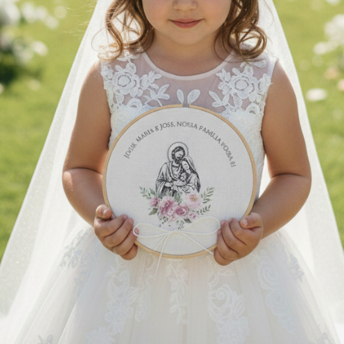Porta Aliança Sagrada Família Bastidor Bambu 16cm Casamento Nossa Senhora Aparecida em Oferta na Shopee