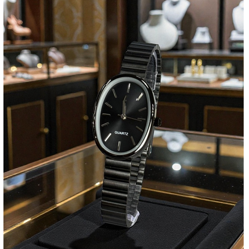 Relógio Feminino Oval Aurum Blue Quartz | Pulseira em Aço Inoxidável | Elegante e Moderno  Analógico em Oferta na Shopee