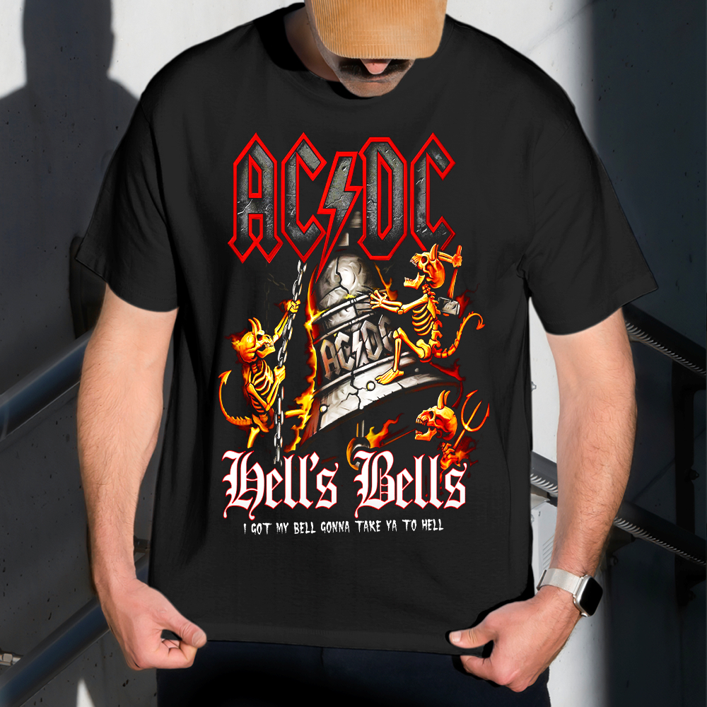Camiseta Masculina Estampa AC DC Sino 100% Algodão Estilo Conforto Diário Do Tamanho P ao GG