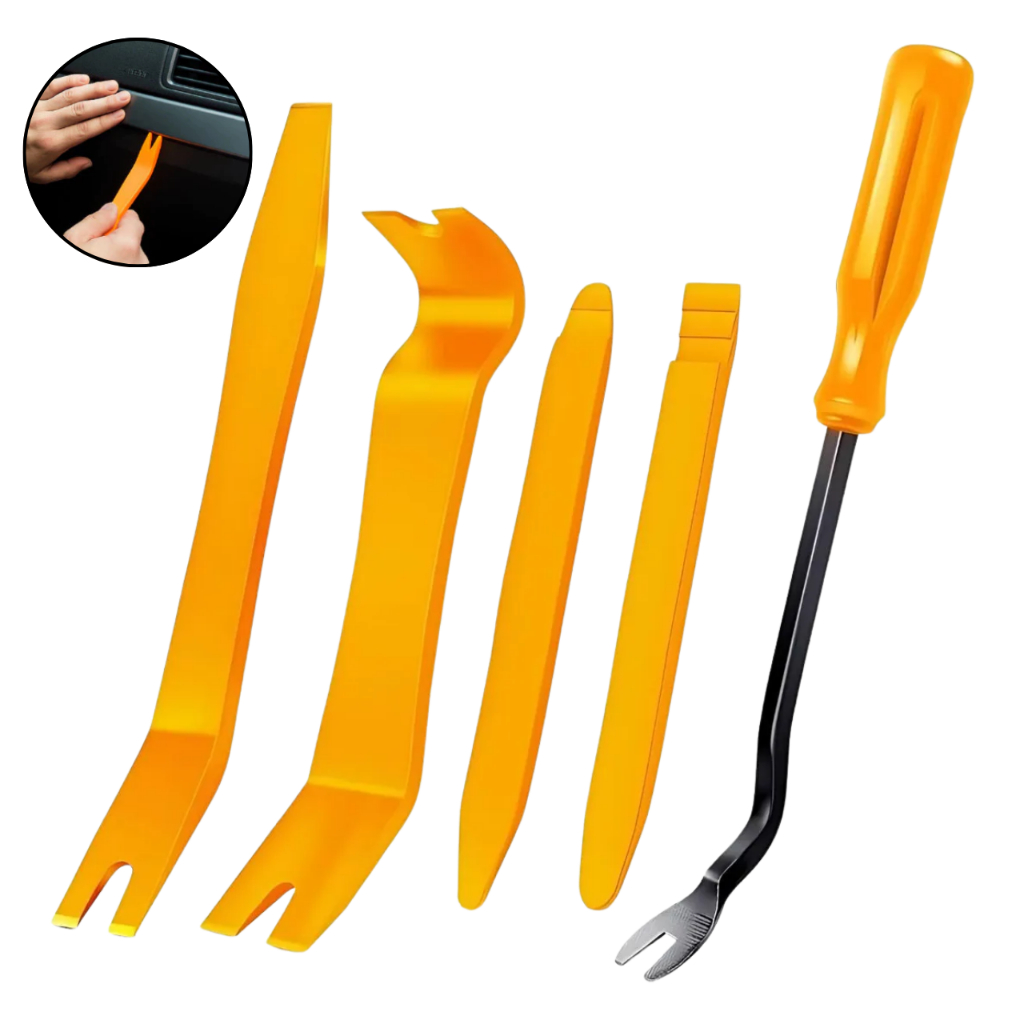 KIT 5 Ferramentas de Remoção Automotiva Espátulas de Nylon para Painel Forro de Porta e Acabamento
