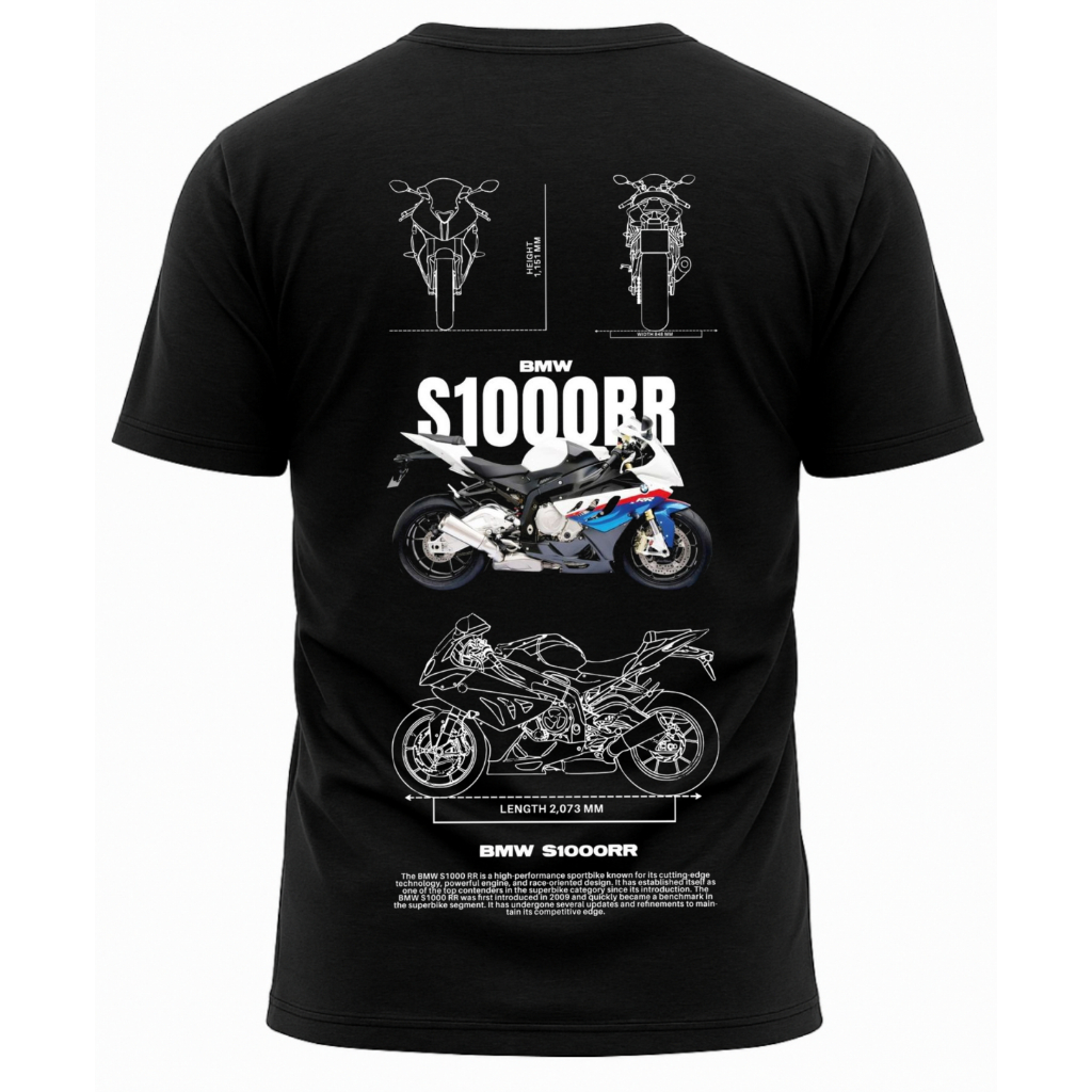 Camiseta BMW S1000RR Algodão Premium Estampa Moto Superbike Esportiva Casual Masculina Feminina Urbana StreetBR Racing