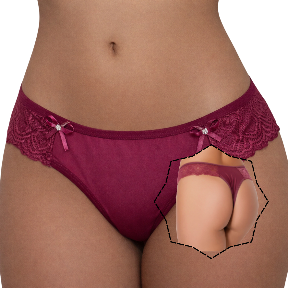 Kit 3 Calcinhas Fio Duplo Feminina Renda Lateral Microfibra Conforto