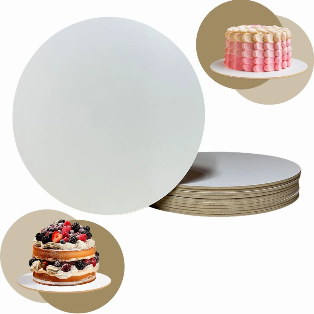 Kit 10 Cake Board 32cm em MDF 3mm Redondo de Bolo Tabuleiro Confeitaria + Chaveiros Confeitaria em Oferta na Shopee