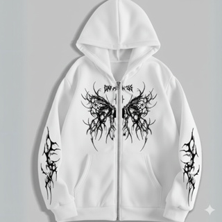 Moletom Ziper Tribal DARK  Borboleta e Mangas Estilizadas Moda Alternativa em Oferta na Shopee