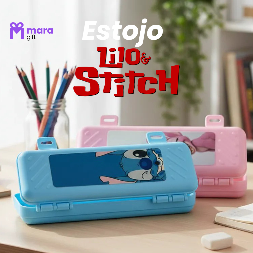 05 ESTOJOS DE PLÁSTICO COM ADESIVO STITCH OU ANGEL SEM NOME em Oferta na Shopee