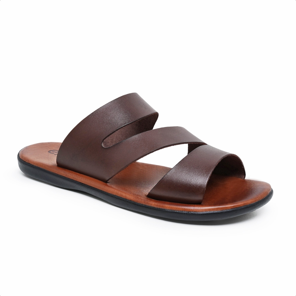 Chinelo Masculino  Slide Confortavel Elegante em couro Legitimo