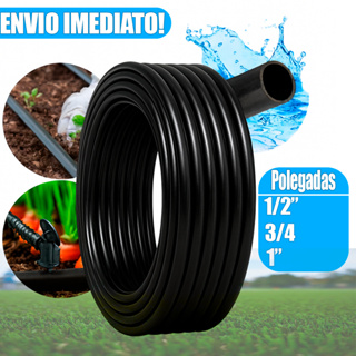 Mangueira Preta Tubo Irrigação 1/2  3/4 1" Polegada Rolo Com 50 Metros e 100 Metros em Oferta na Shopee