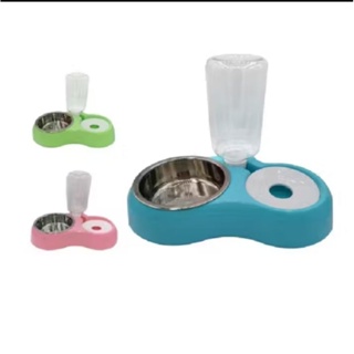 Bebedouro Automático e Comedouro Duplo para Pelos Longos, tigela em inox produto super Premium em Oferta na Shopee