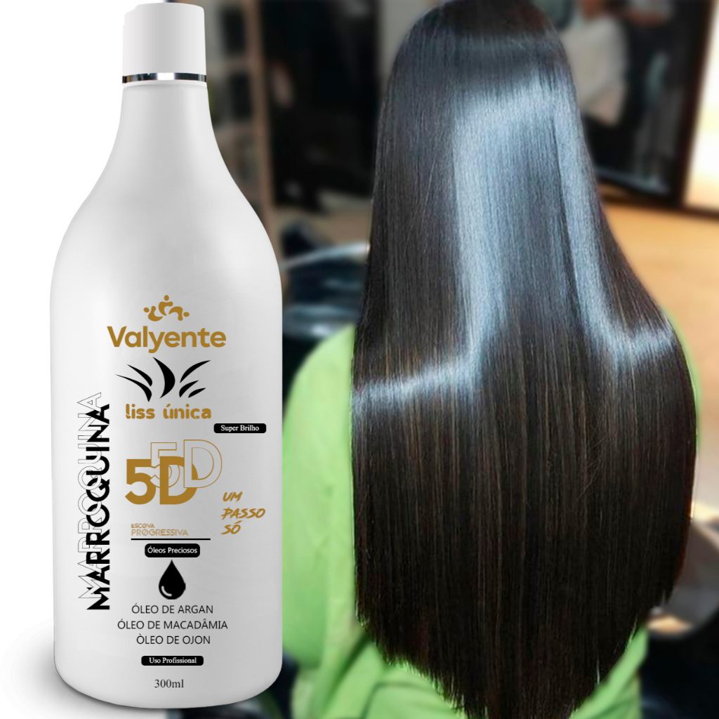 Progressiva Marroquina Valyente 300ml - Alisamento Profissional, Sem Frizz e Brilho Intenso em Oferta na Shopee