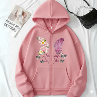 Moletom Borboleta Estilo Leve Look para Brilhar Ziper Flanelado C/ Bolsos em Oferta na Shopee