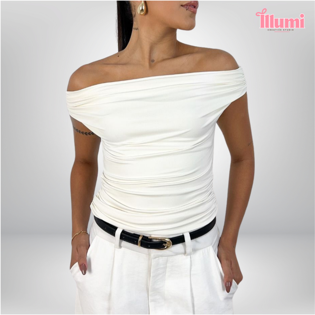 Blusa Feminina Ombro a Ombro Suplex Poliamida Ciganinha | Elegante Casual Confortável em Oferta na Shopee