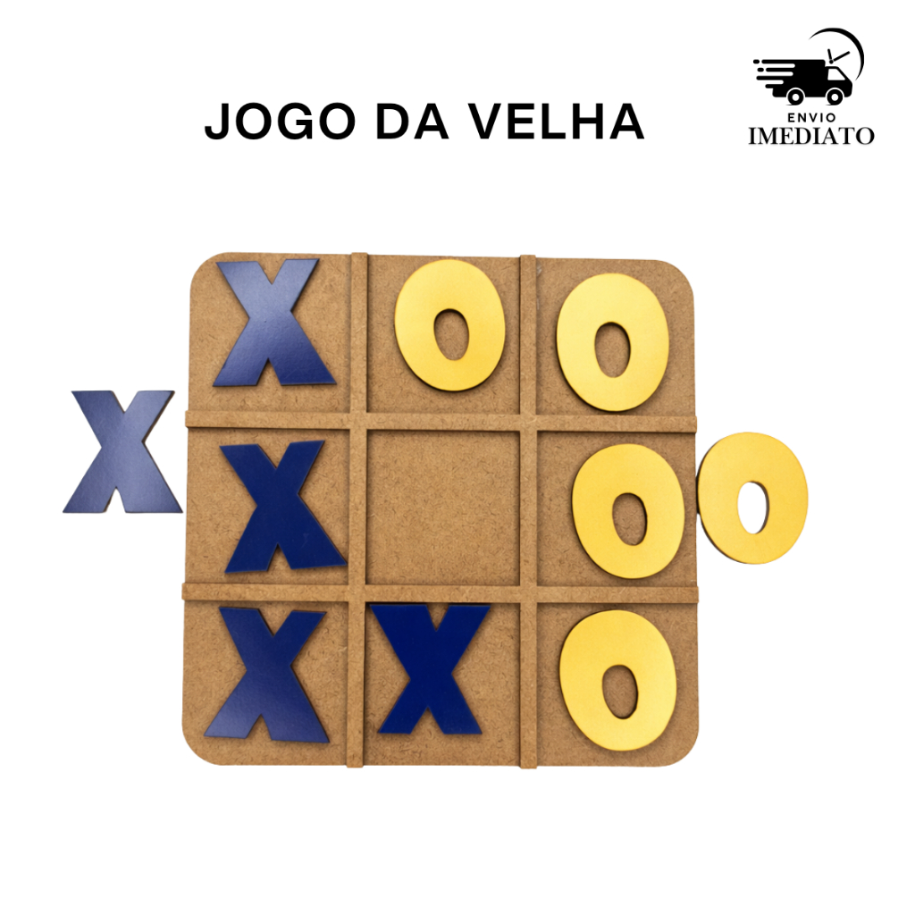 Jogo da Velha Brinquedo Educativo Pedagógico Em MDF Desenvolvimento Cognitivo