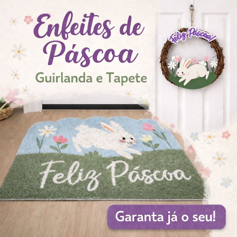 Kit Enfeites de Páscoa com Tapete e Guirlanda Decorativa em Oferta na Shopee