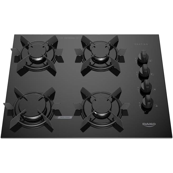 Cooktop 4 Bocas a Gás Dako Pratiko com Acendimento Automático e Mega Chama Preto Bivolt em Oferta na Shopee