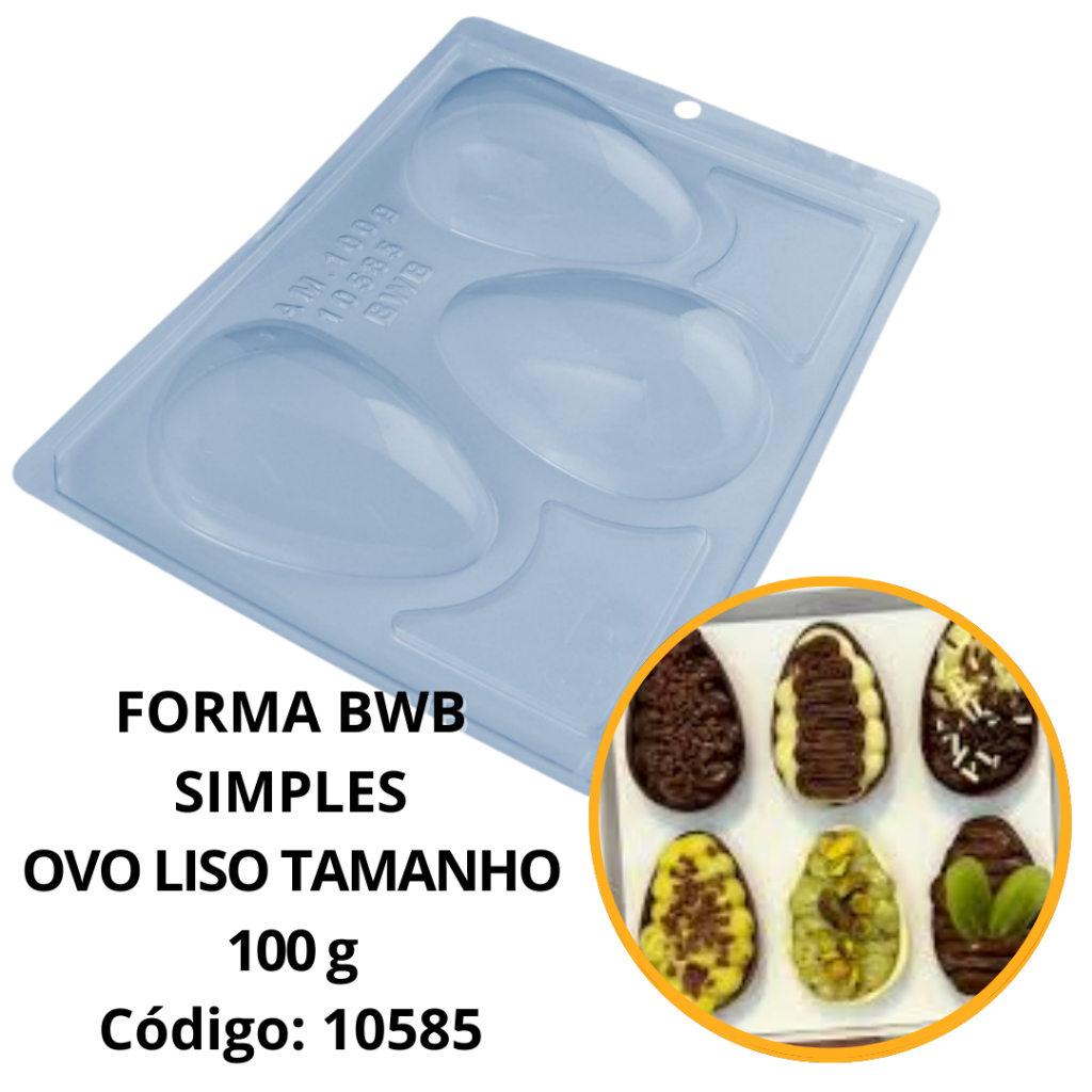 1~10 Forma Simples Ovo Liso 100g 140 ou 10585 - (J9) em Acetato BWB Para Doces de Chocolate e Confeitaria Páscoa em Oferta na Shopee