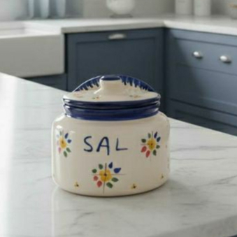 Saleiro Grande Decorado Em Cerâmica Esmaltada Louça Porta Sal Cozinha Promoção mais vendido em Oferta na Shopee
