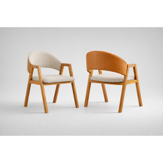 Kit 2 Cadeira de Jantar Gaspalar Estrutura 100% Madeira Design Luxo Moderna Decorativa Rústica Estofada em Oferta na Shopee