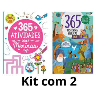 KIT COM 365 Atividades Para Meninas + 365 Histórias para ler e ouvir em Oferta na Shopee