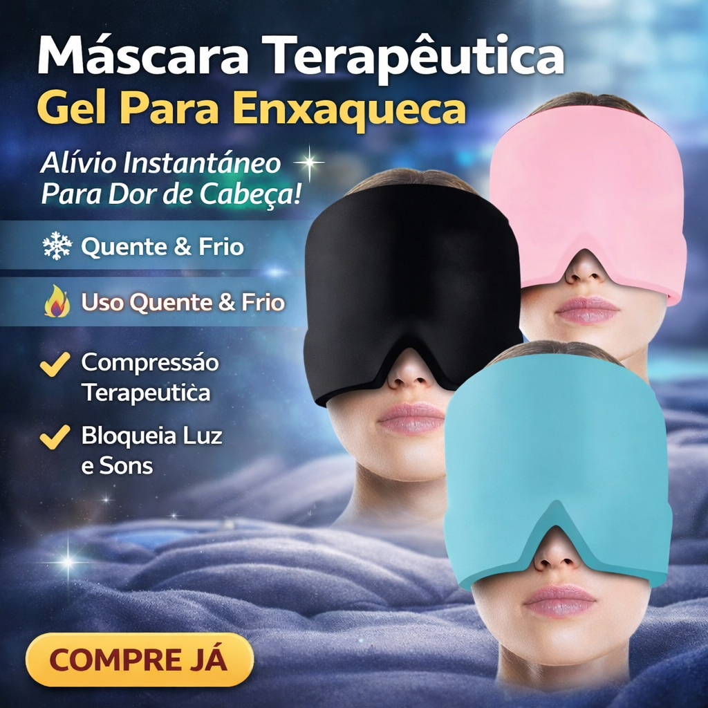 Touca Terapêutica Gel Para Enxaqueca E Alívio Da Dor De Cabeça Máscara De Gelo Quente E Frio