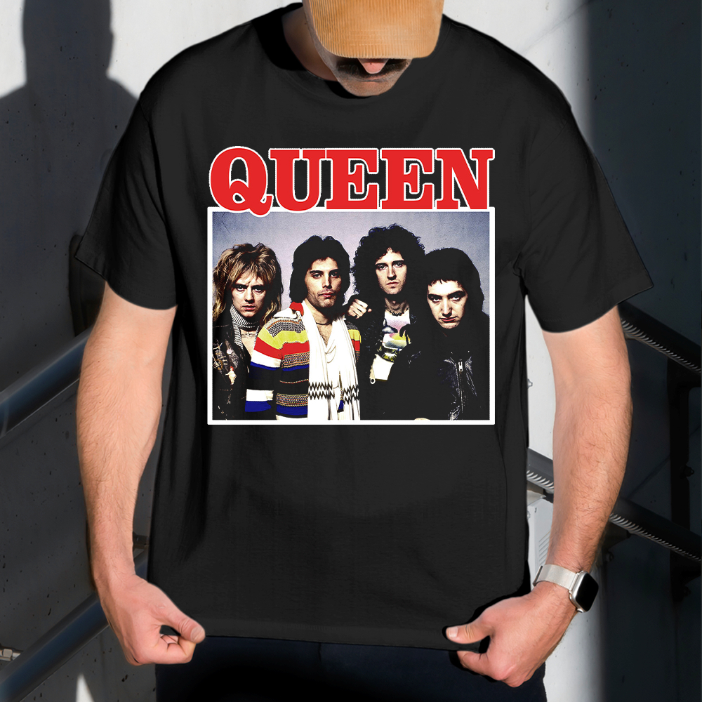 Camiseta Masculina Estampa Queen Integrantes 100% Algodão Estilo Conforto Diário Do Tamanho P ao GG