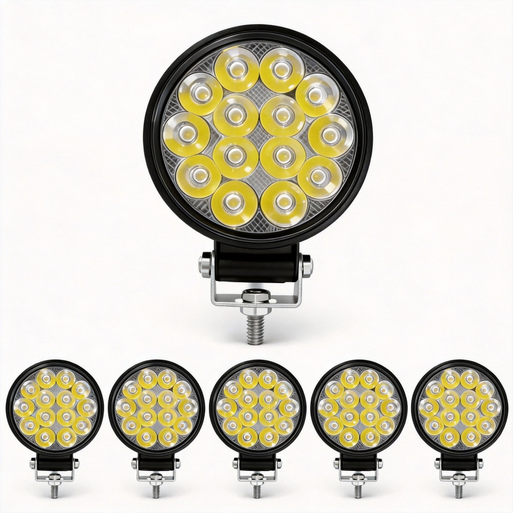 Kit 6 Farol De Milha Redondo Mini 42w 9/36v Power Universal em Oferta na Shopee